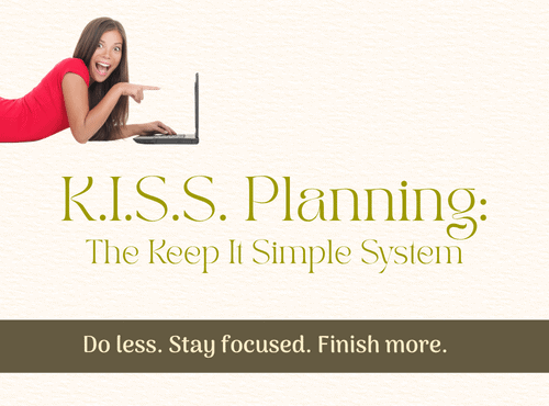 KISS Planning shop image Excited woman pointing at laptop